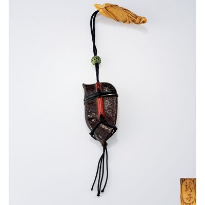 龍子銘 根付・煙草入組