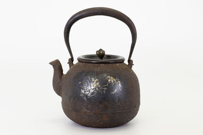 龍文堂安之介造 金銀象嵌鉄瓶