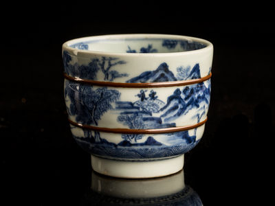 106-染付山水図碗