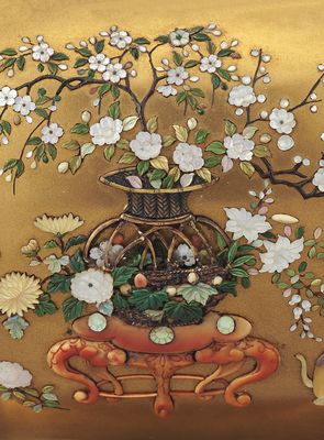 609 易之 芝山象嵌富贵花开香炉