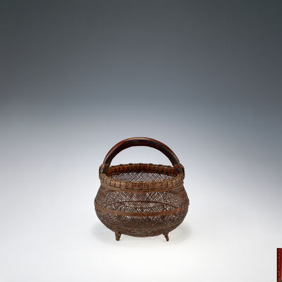 竹編烏府 大正庚甲年　在銘（共箱）