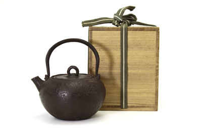角谷一圭作 土器形 鉄瓶 （共箱）