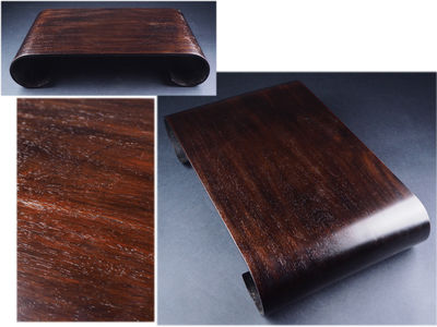 【夢工房】　古い美しい唐木製曲卓　1715ｇ　　来-23