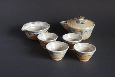 上野焼　茶器揃急須、湯冷まし、茶器　煎茶道具