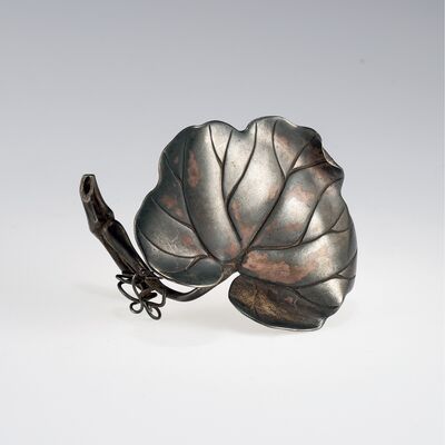 純銀製葉形置物