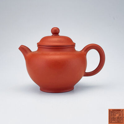 中国宜興印 朱泥 宮灯壺