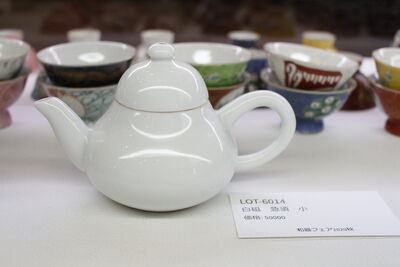 L6014　白磁 急須 小