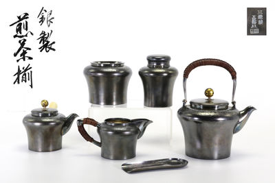 美勝作 純銀煎茶揃6点（共箱）