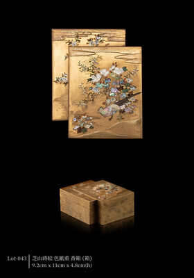 芝山蒔絵 色紙重 香箱（箱）