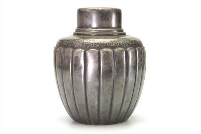 神戶正直屋造 純銀茶入（共箱）