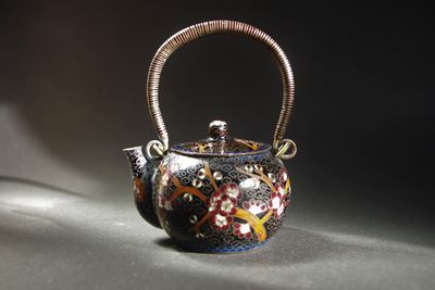 ◆七宝 急須 酒器 梅文様 中国古玩 骨董 時代物