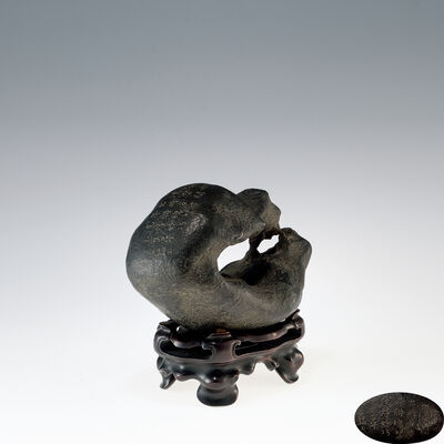 賞石置物　台付