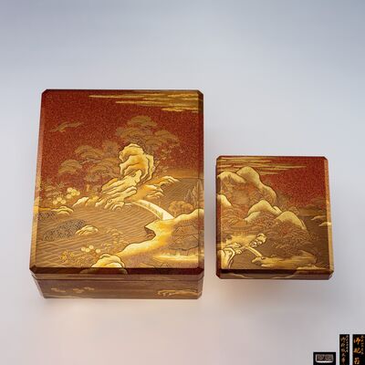春秋山水蒔絵 御文庫·御硯箱（各二重共箱）