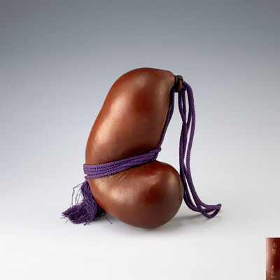 清水風外作春挙銘　瓢製酒筒　「面壁」（共箱）