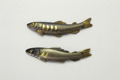 豐川光長·關口真也作 金工魚形目貫