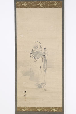 佛畫 在銘 老僧圖