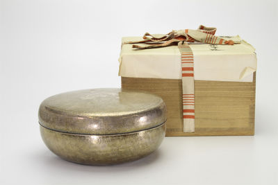 銀製 鎚目文 菓子器（共箱）