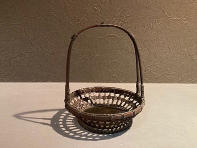 竹編 手付急須台 瓶座