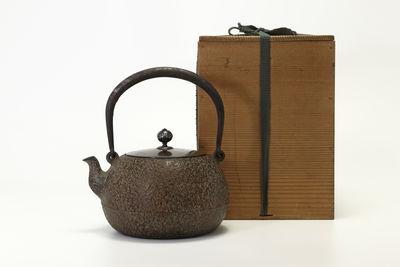 龍文堂安之介造 平寶珠形鉄瓶（共箱）