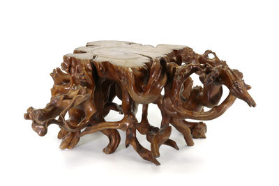 天然黃楊木根臺