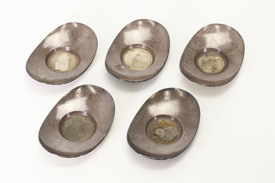 鈴木製 純銀橢形茶托5客（箱付）