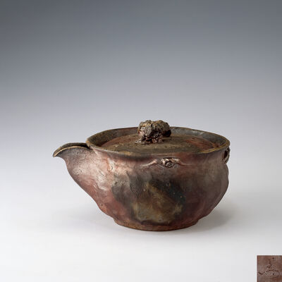 花房秀安作　備前特大宝瓶（共箱）