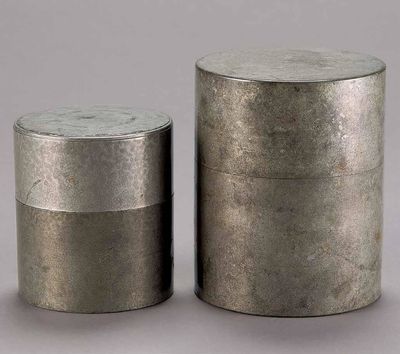2278 锡制茶叶罐 （两件）