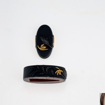 後藤光行（一乘）花押　茗荷図緣頭　刀剣保存協会鑑定書付