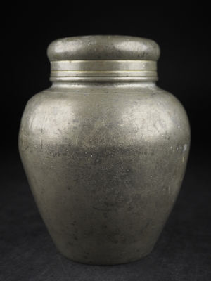 【夢工房】唐物古錫大茶壺　高さ16.5㎝　重さ1247ｇ　　庚-1