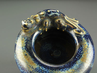 【雅】中国古玩 時代海鼠釉 水孟 文房具 IAQ462