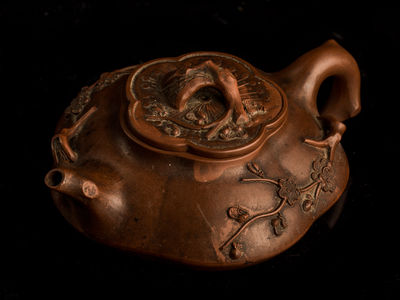 111-「陳光明」造-朱泥梅花茶壷