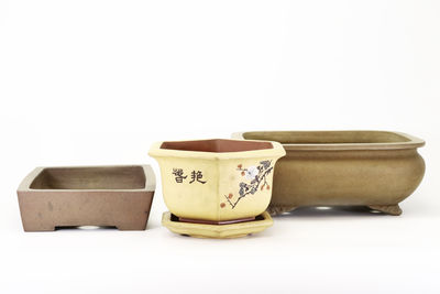 朱泥水注、朱泥花鉢多件組