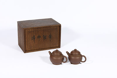 127 紫泥具輪珠茶壺 一對