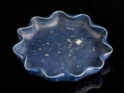 100-瑠璃蓮葉形水盤