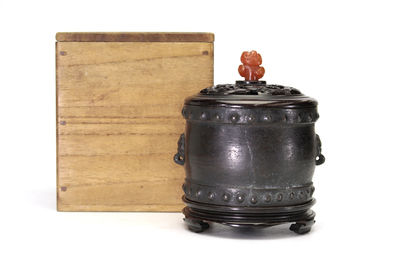 瑪瑙鈕 古銅香爐（共箱）