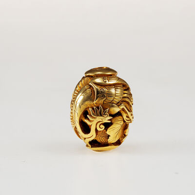 神鳥鳳凰図金緒締