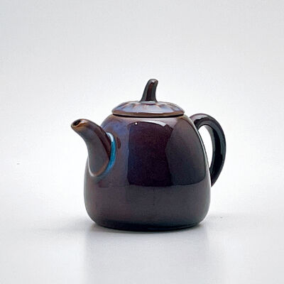 紫釉 茄子壺