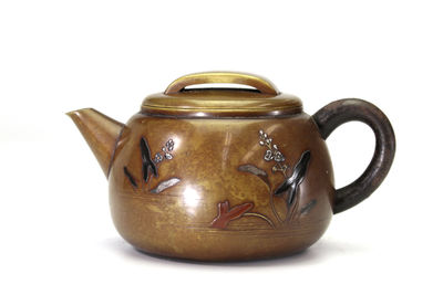 紹美 在銘 銅琉金急須