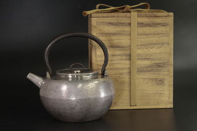 藏六 在銘 手取形 银瓶（共箱）