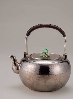 2153 寿治造纯银翡翠环摘槌木汤沸