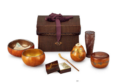 551 御茶笼莳绘茶具（淡々斎极箱） （一组）