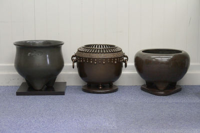 亀文堂 波多野正平 在銘  火鉢3個（共箱3個）