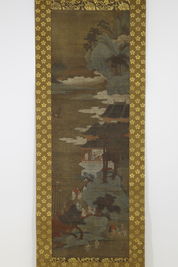 樓閣山水 趙子里筆 掛軸（雙重共箱）