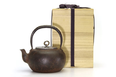 義武作 鉄包銀環摘 手取湯沸