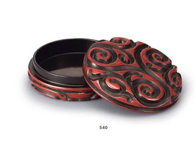 540 明 剔犀如意云纹香盒