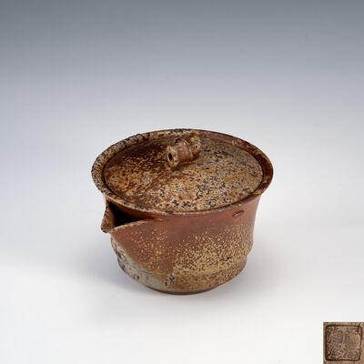 陶峰造　備前焼宝瓶（共箱）