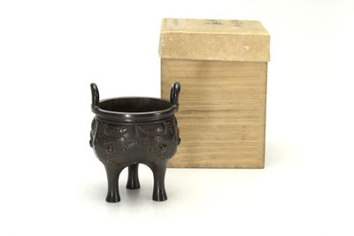 大靜堂 一左作 青銅三足香爐（共箱）