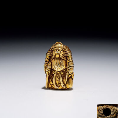 K12金製鍾馗緒締　銘有