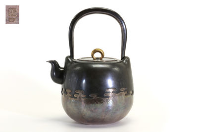 宗光造 四分一銅包銀湯沸