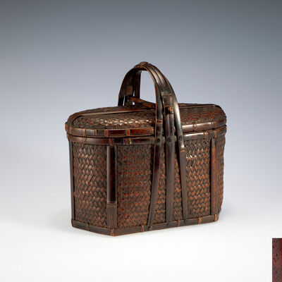 初代早川尚古斎造　提梁茶籃